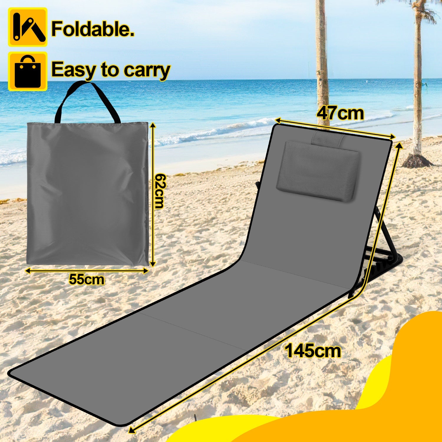 RelaxMate Lettino da Spiaggia Portatile – Comfort e Facilità in Movimento