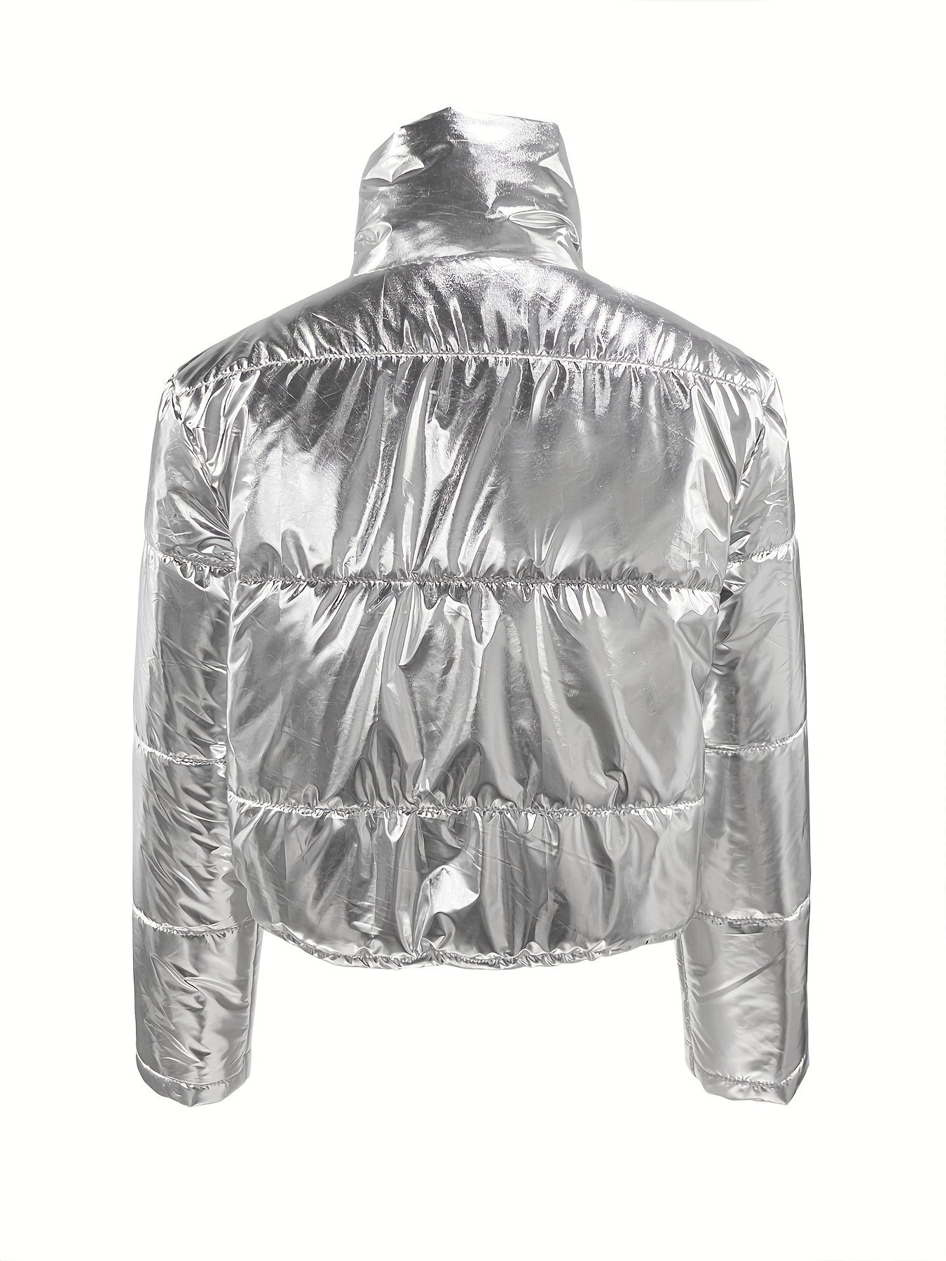 Giacca Corto Lucida con Zip - Giacca Invernale Calda e Stilosissima per Donne