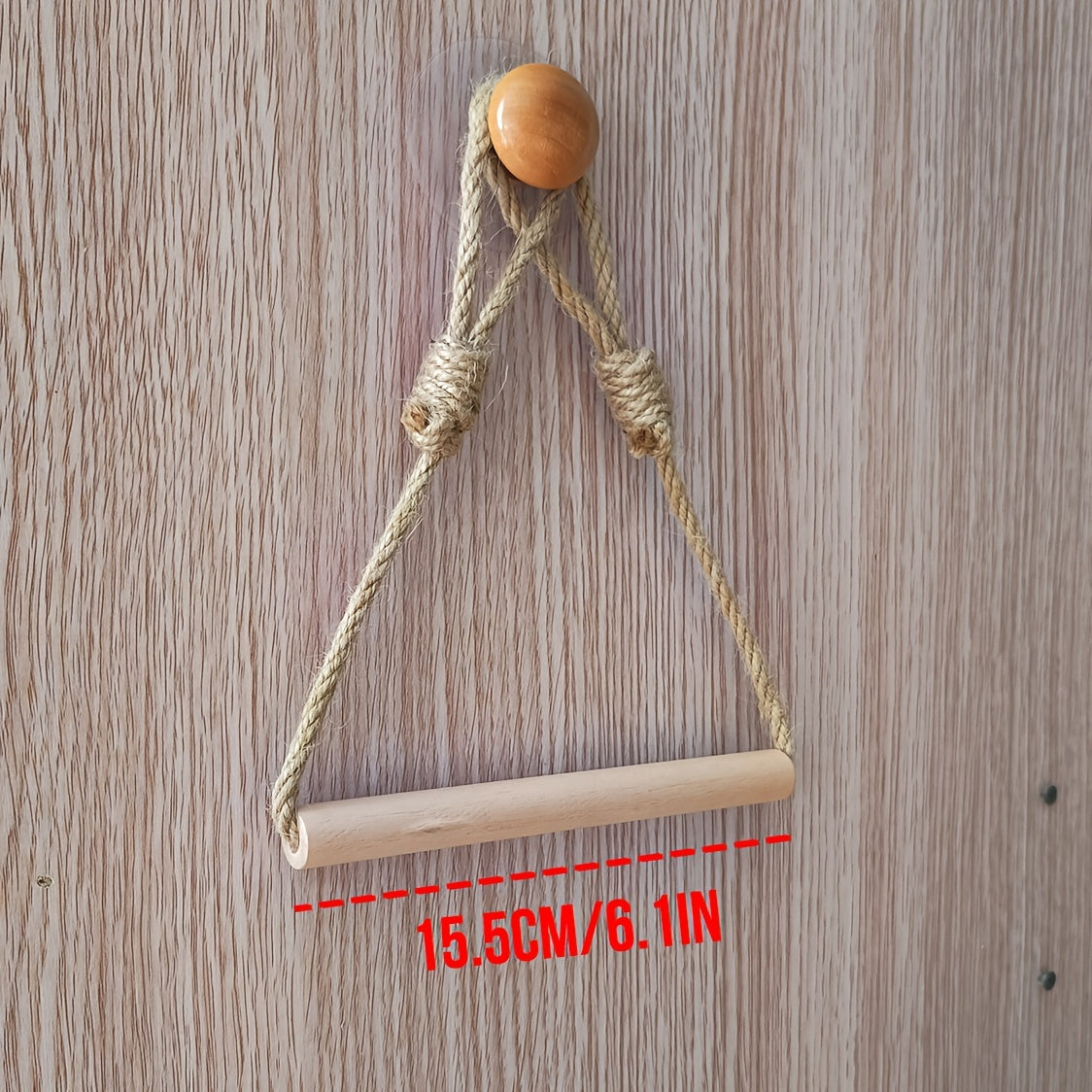 Porta Carta Igienica Rustico – Filo di Macramé e Bastone di Legno per Bagno