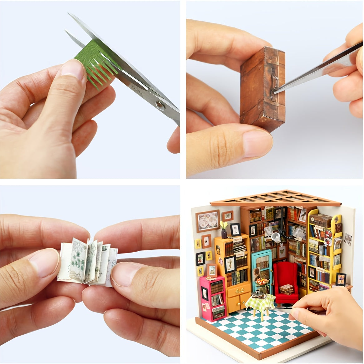 Kit Miniatura Fai-da-te – Studio di Sam con Librerie e Mobili Dettagliati