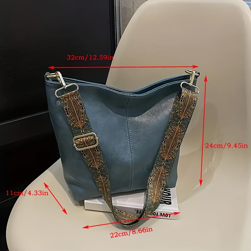 Borsa Geometrica Larga – Crossbody ad Alta Capacità con Vibe Retro