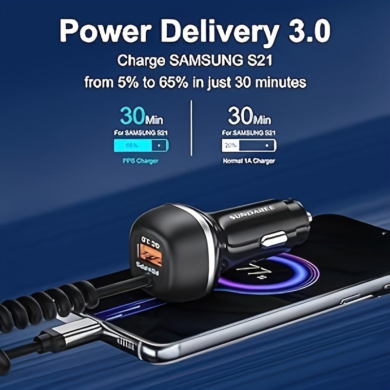 Caricabatterie per auto USB-C 51W a ricarica rapida – Per ricaricare rapidamente più dispositivi