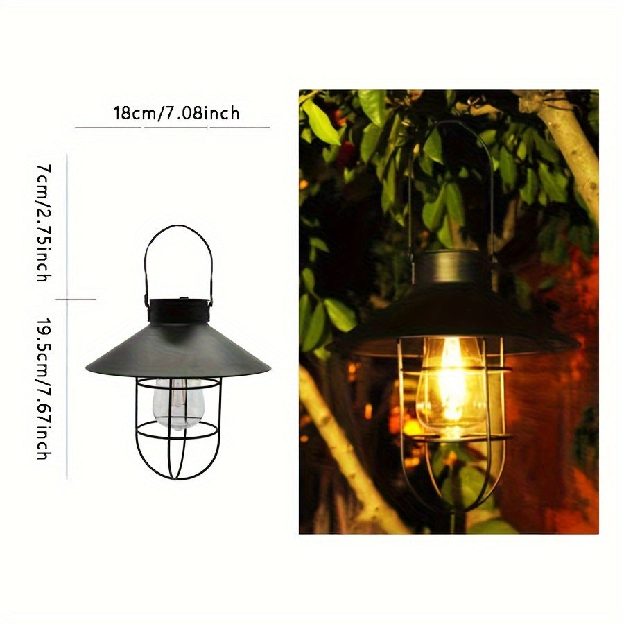 Set di 2 Lanterna Solari Retro – Lampade Vintage per Giardino e Balcone