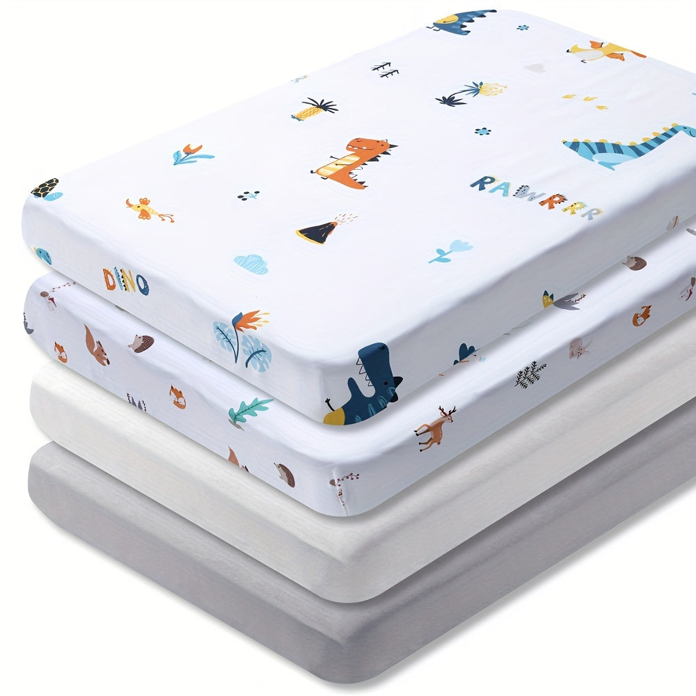 Lenzuola per Culla con Stampa di Animali Morbidi – Set da 4 Pezzi per Comfort e Stile nella Stanza del Bambino