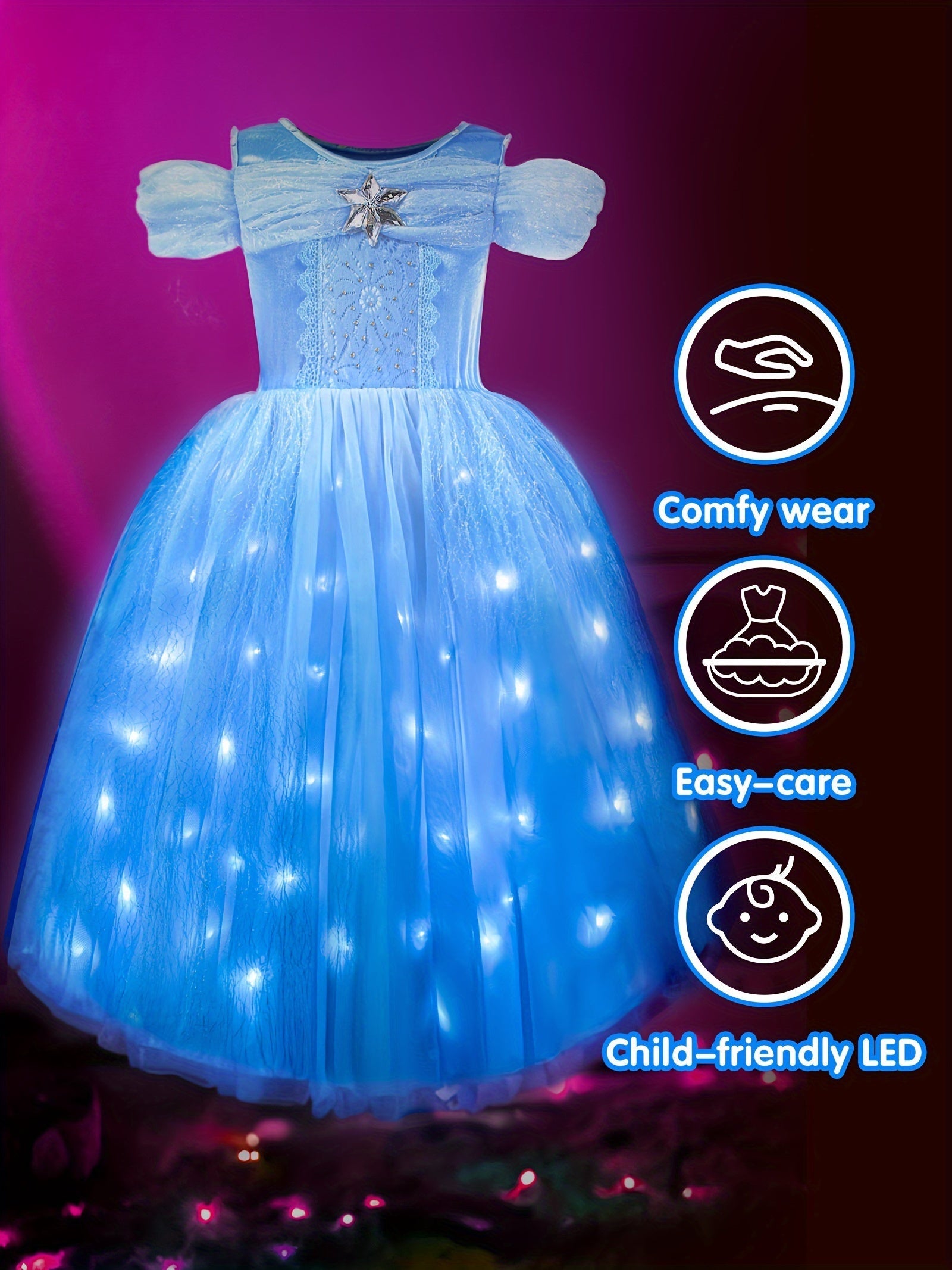 Abito Tutu Magico con LED per Bambine - Esperienza Festiva Incantevole