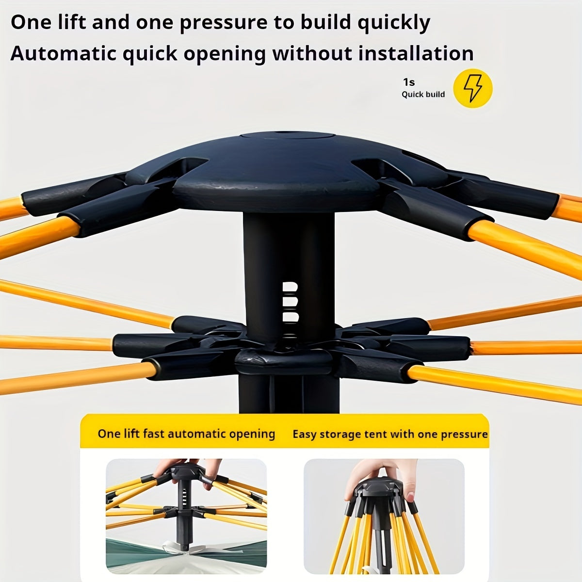 QuickCamp Tenda - Tenda a montaggio rapido con protezione UV per 4 persone