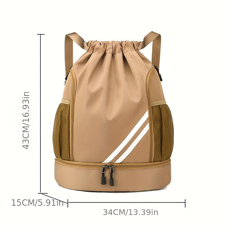 Borsa da palestra in nylon elegante con cordino – Pratica e impermeabile per sport e viaggi