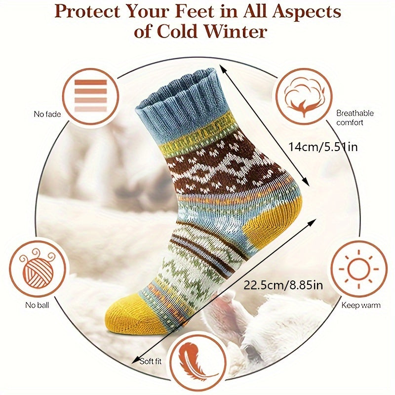 Set di 5 Paia di Calze Invernali per Donne - Calde e Confortevoli per i Mesi Freddi