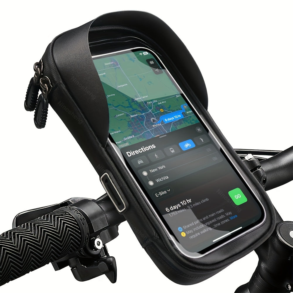 Supporto Telefono Impermeabile per Bicicletta e Moto – Borsa Manubrio con Opzione di Rotazione a 360°