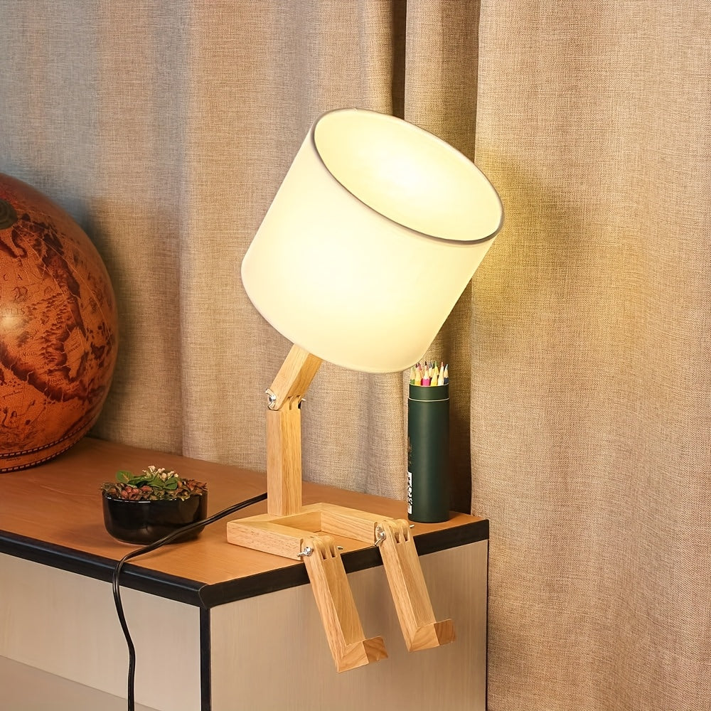 Lampada da Tavolo in Legno Moderna – Design Flessibile e Illuminazione Atmosferica