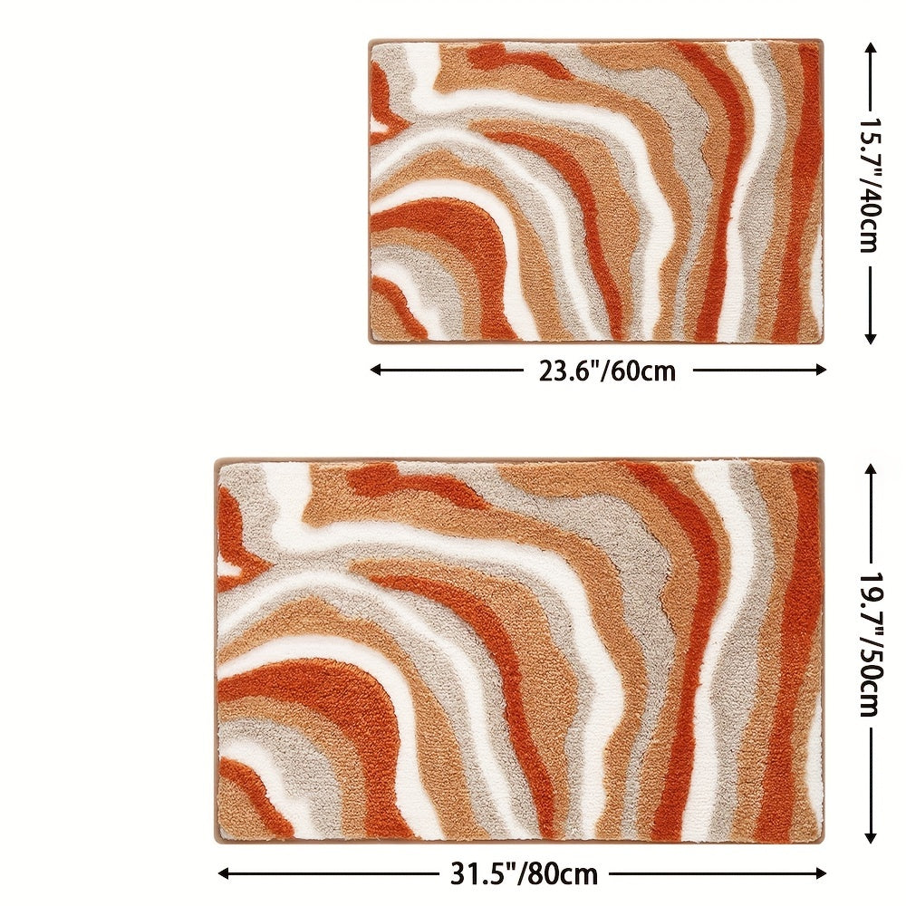 Tappeto da Bagno Geometrico – Assorbente e Morbido con Fondo Antiscivolo