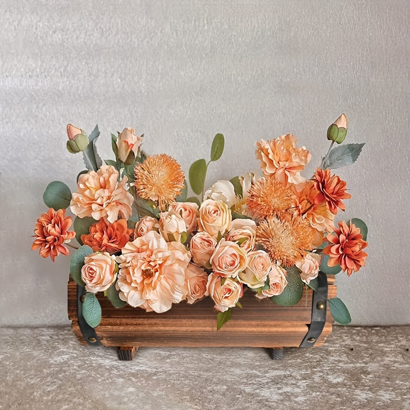 Set di Vasi in Legno Vintage – Un Accattivante Elemento per Interni ed Esterni