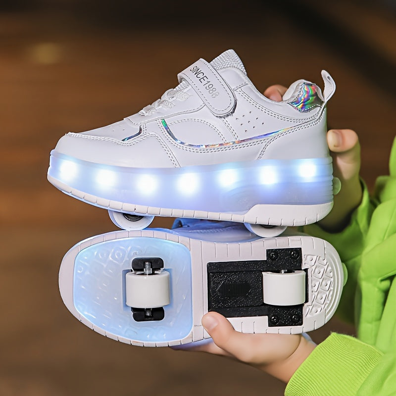 GlowRiders Roller Sneakers - Per Bambini con Spettacolo di Luce