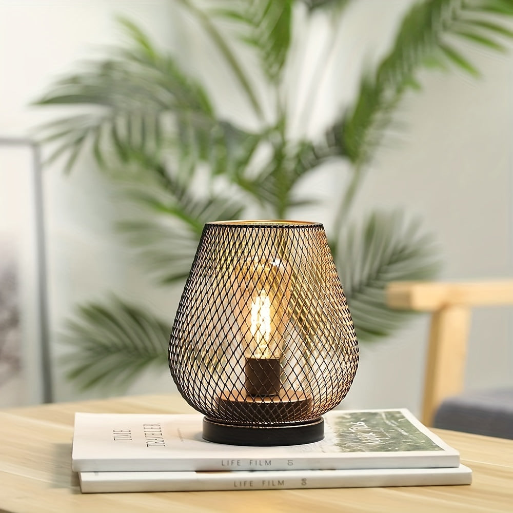 Set di Lampade da Tavolo RusticMesh – Stile Industriale e Illuminazione Atmosferica