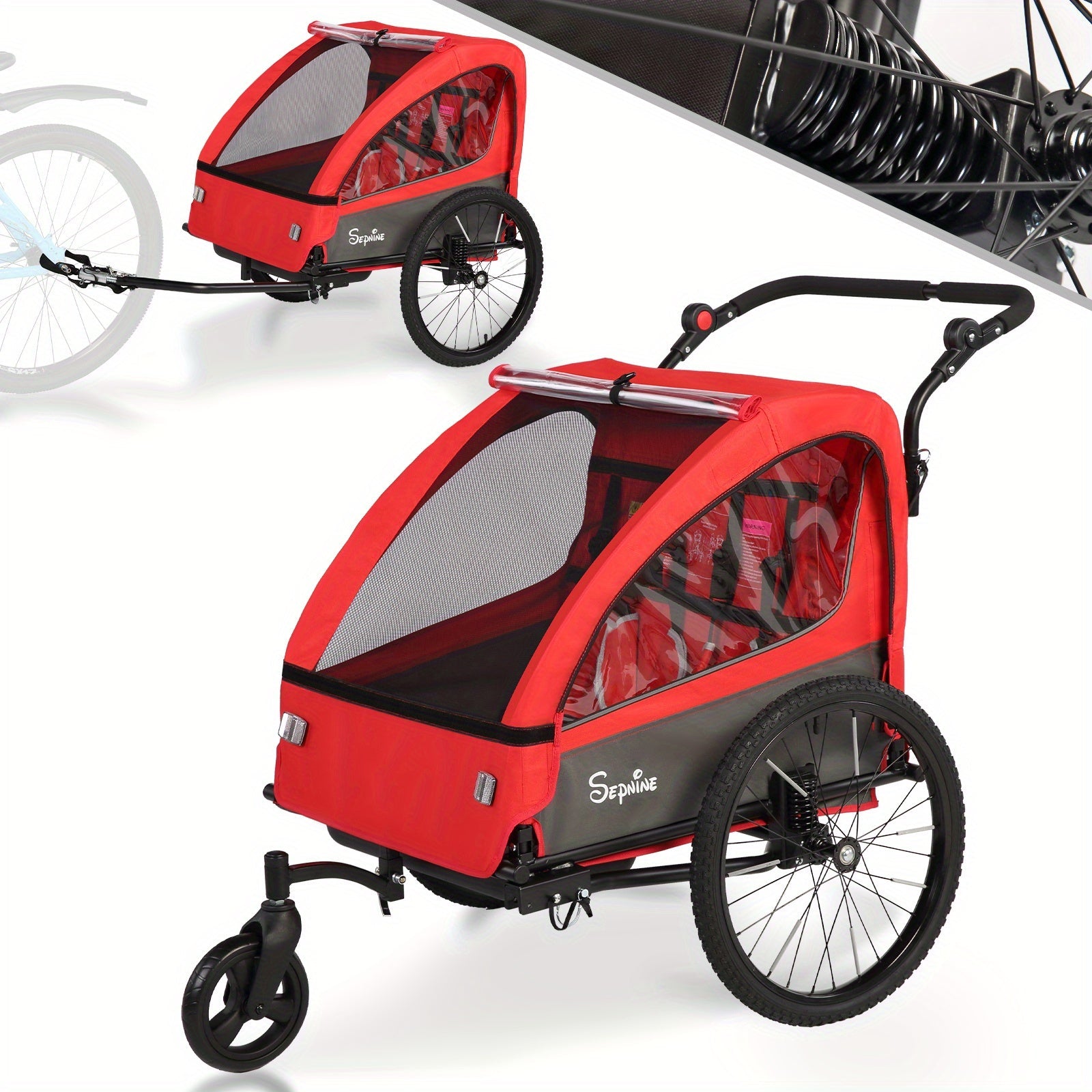 FlexiRide 2-in-1 Carrello per Biciclette – Confortevole e Pieghevole per Due Persone