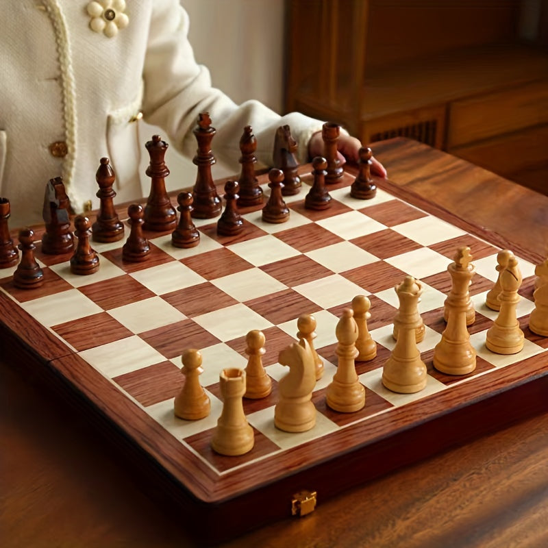 Set di Scacchi in Legno – Elegante e Durevole per Tornei di Scacchi e Serate di Gioco