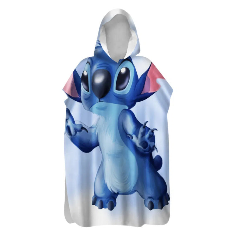 Stitch Microfibra Accappatoio con Cappuccio – Asciugatura Rapida e Adatto per Interni ed Esterni