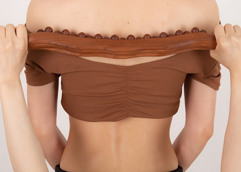 Bastone da Massaggio in Legno con 31 Perline – Rilassamento Muscolare Profondo