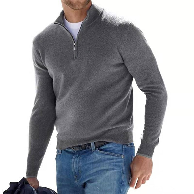 Pullover Classico con Zip – Essenziale Confortevole per Uomini