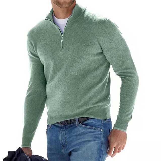 Pullover Classico con Zip – Essenziale Confortevole per Uomini