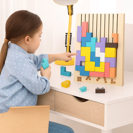 Puzzle Tetris in Legno per Bambini – Educativo e Creativo