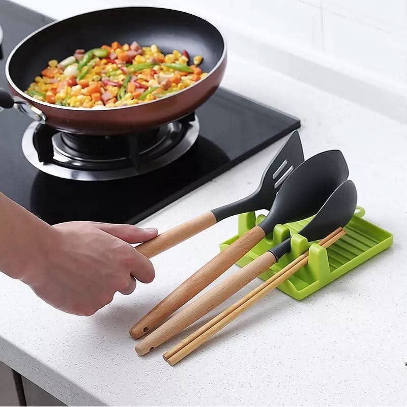 Supporto per Utensili da Cucina CleanPrep – Ripiano in Silicone Resistente al Calore con Base Antiscivolo