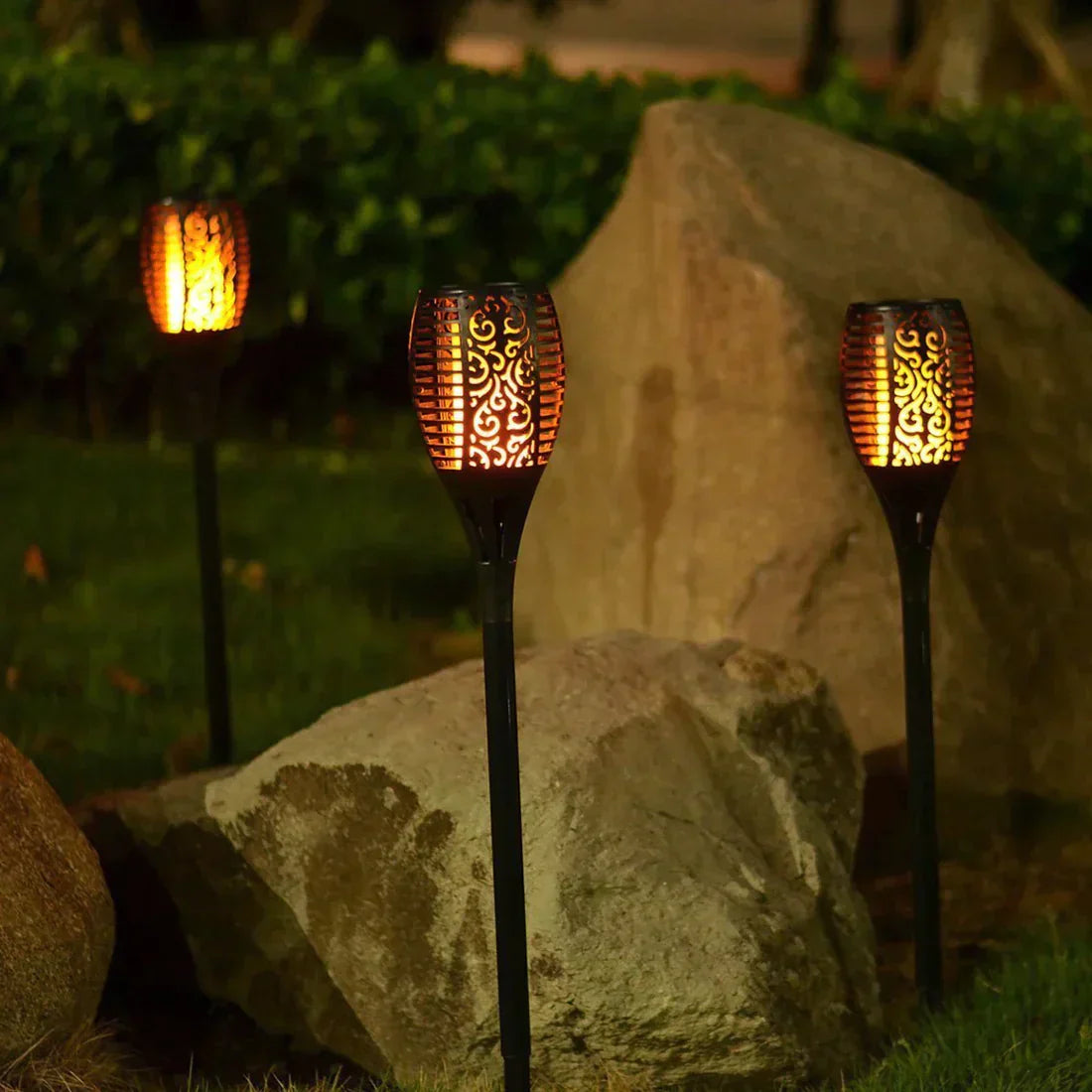 Fackele Solara da Giardino a Energia Solare – Illuminazione Magica a Fiamma per Esterni