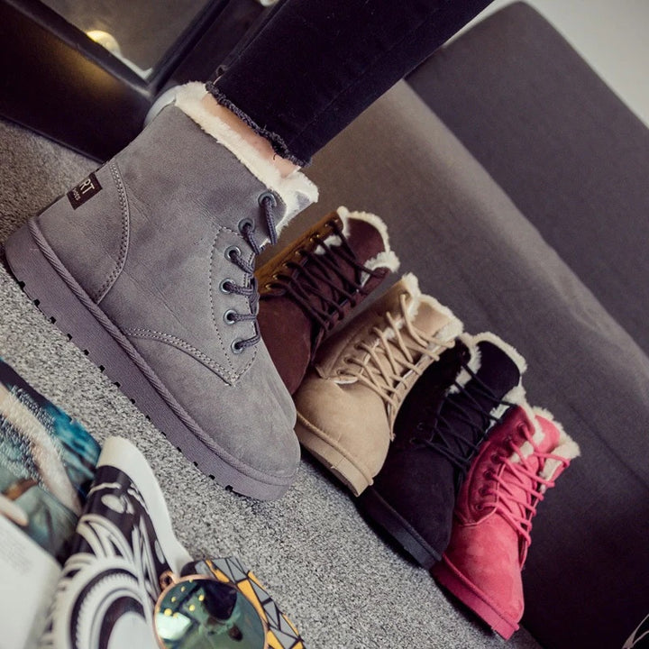 Stivali Invernali da Donna - Stivali in Suede Con Fodera in Fleece