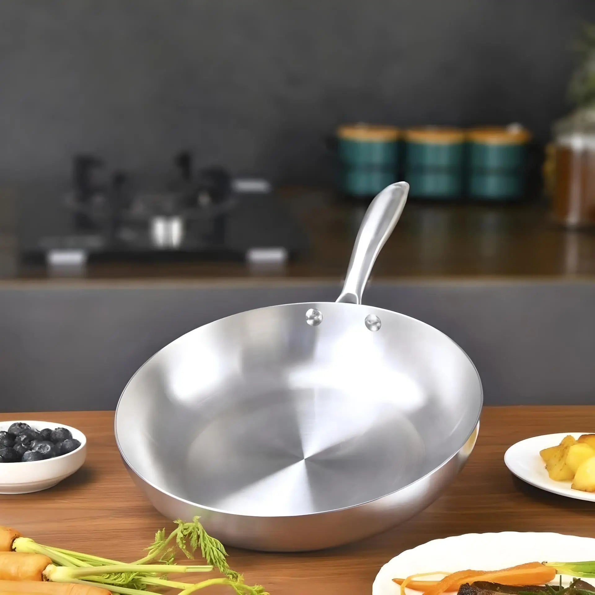 ChefSteel Padella in Acciaio Inossidabile – Cucinare in Modo Professionale e Stile