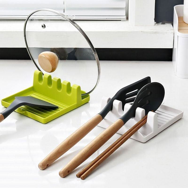 Supporto per Utensili da Cucina CleanPrep – Ripiano in Silicone Resistente al Calore con Base Antiscivolo