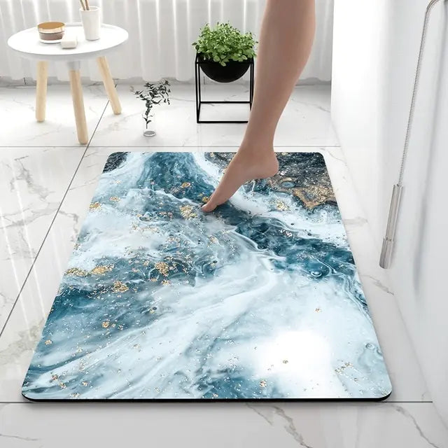 AquaArt Luxe Tappetino da Bagno - Assorbente e Asciugatura Rapida