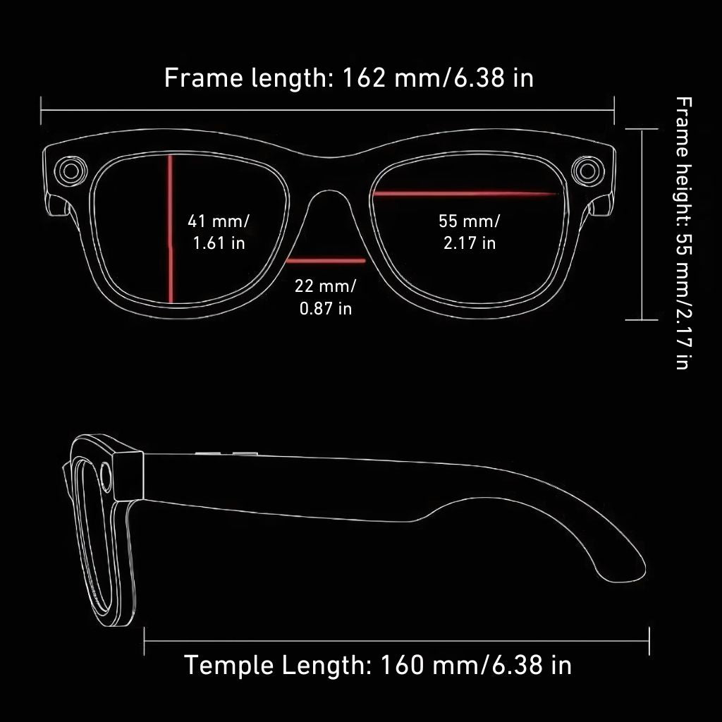 VisionX Smartglasses – Occhiali Intelligenti con Fotocamera e Audio in Design Elegante