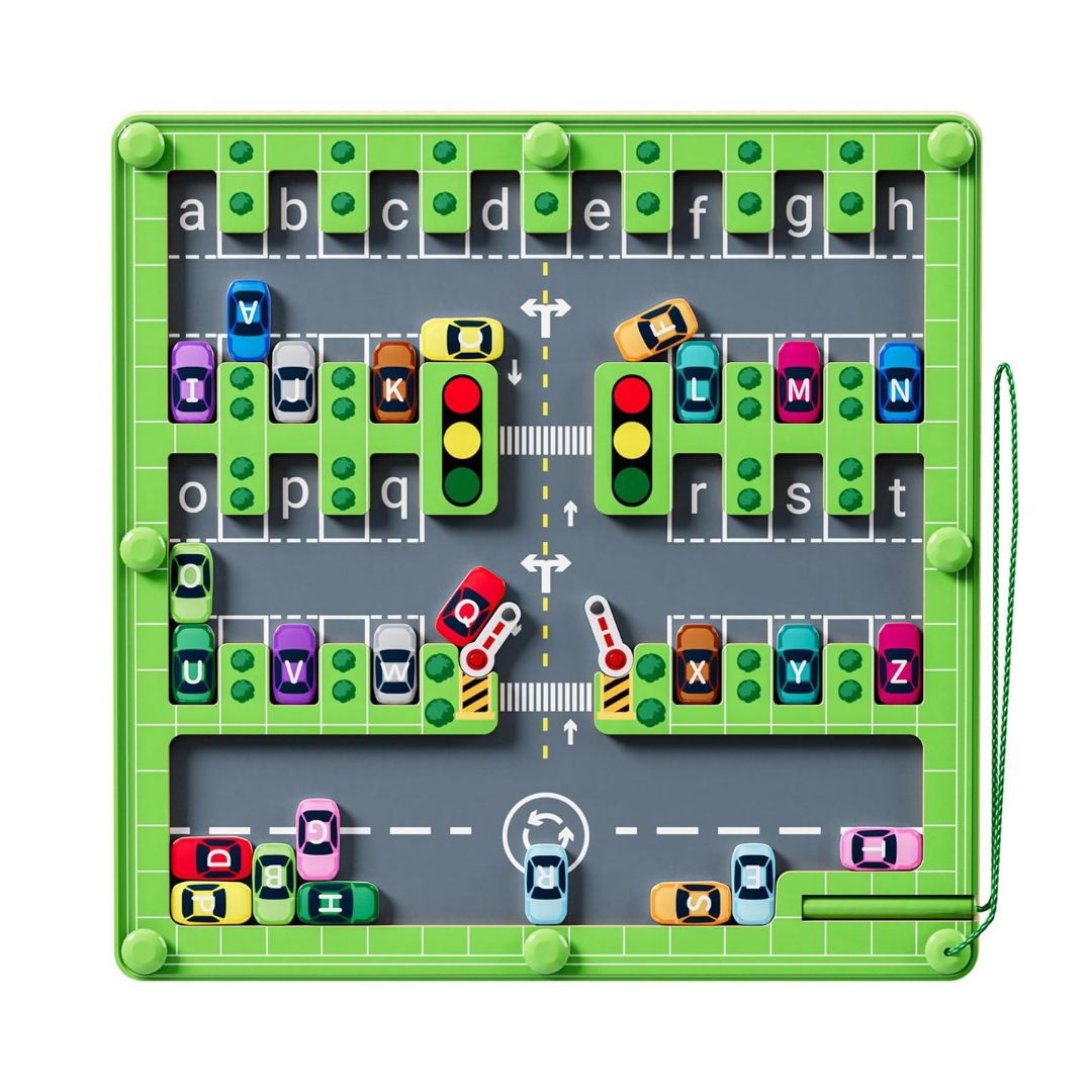 Labirinto di Parcheggio per Bambini - Impara e Gioca con le Lettere