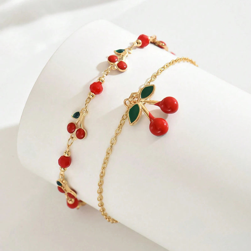 Set di Braccialetti alla Caviglia CherryTwist – Fresco e Trendy