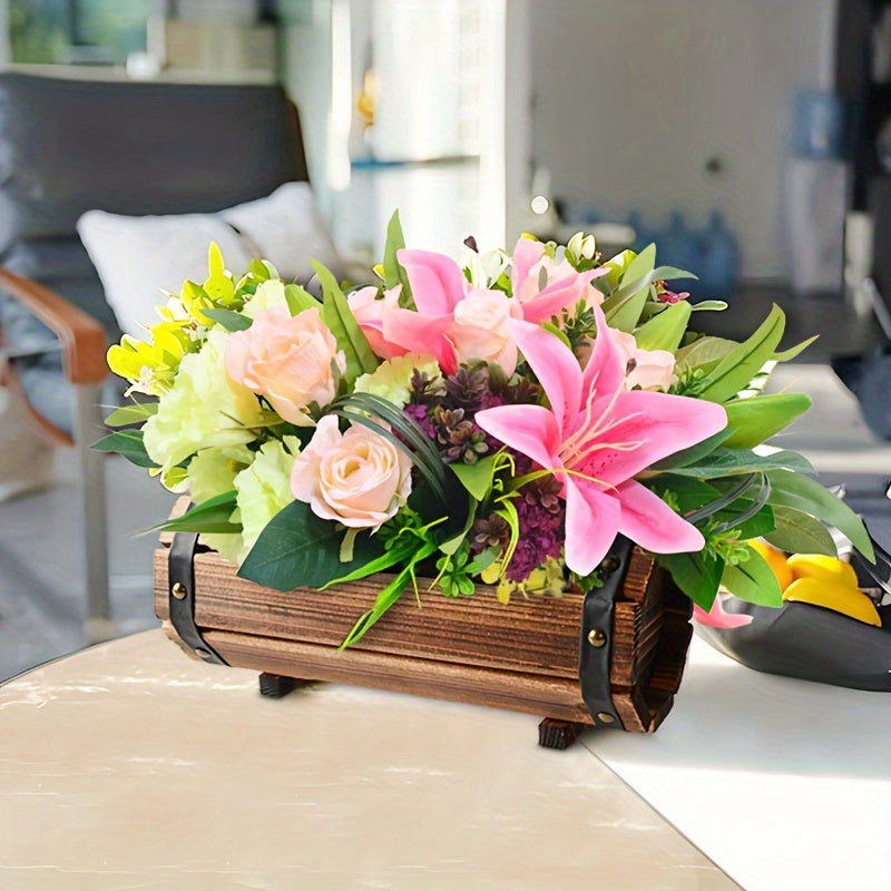 Set di Vasi in Legno Vintage – Un Accattivante Elemento per Interni ed Esterni