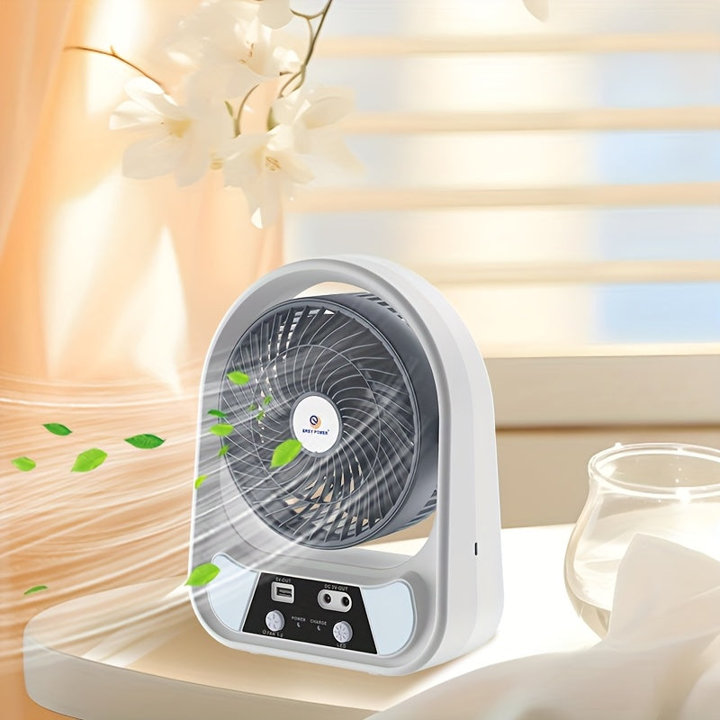 Ventilatore e Lampada Notturna Portatile a Energia Solare – Multifunzionale e Ricaricabile
