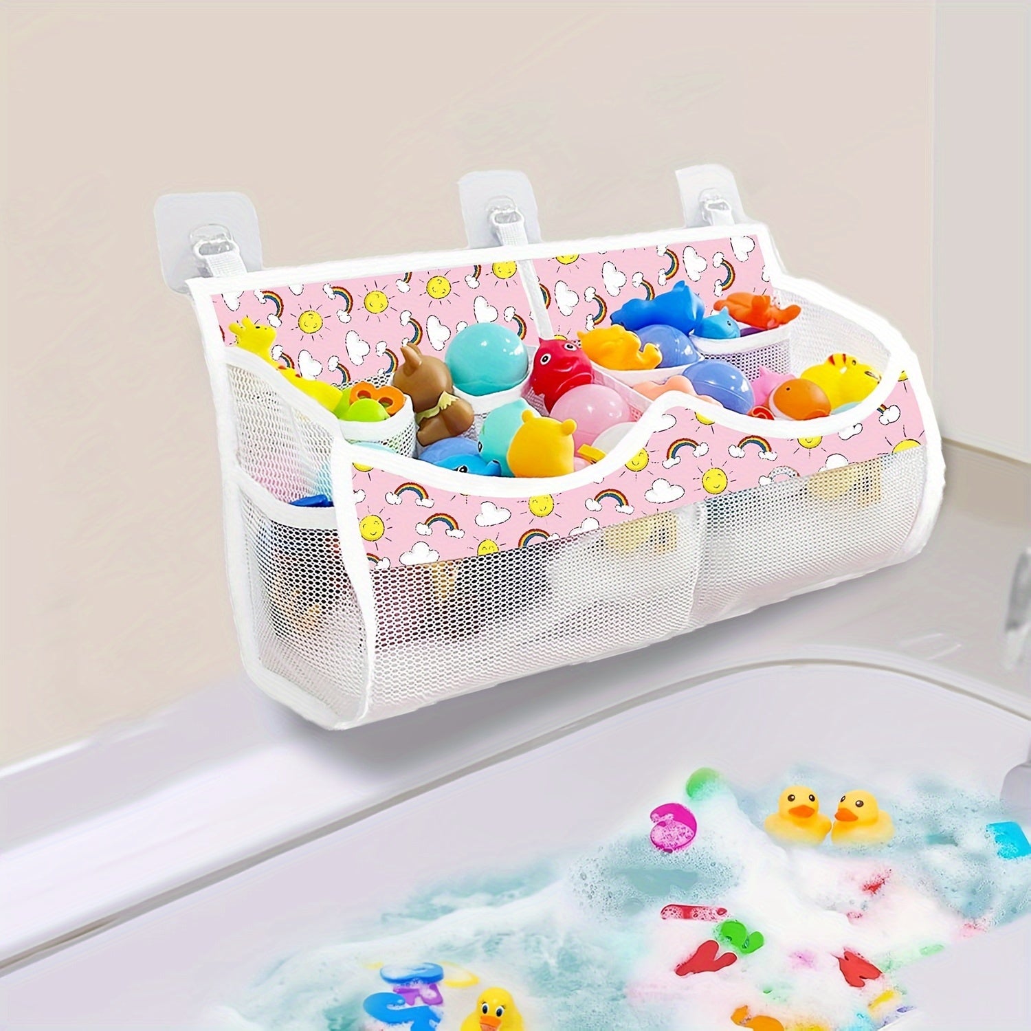 Organizzatore di giocattoli da bagno in rete - Perfetto per tenere tutto in ordine