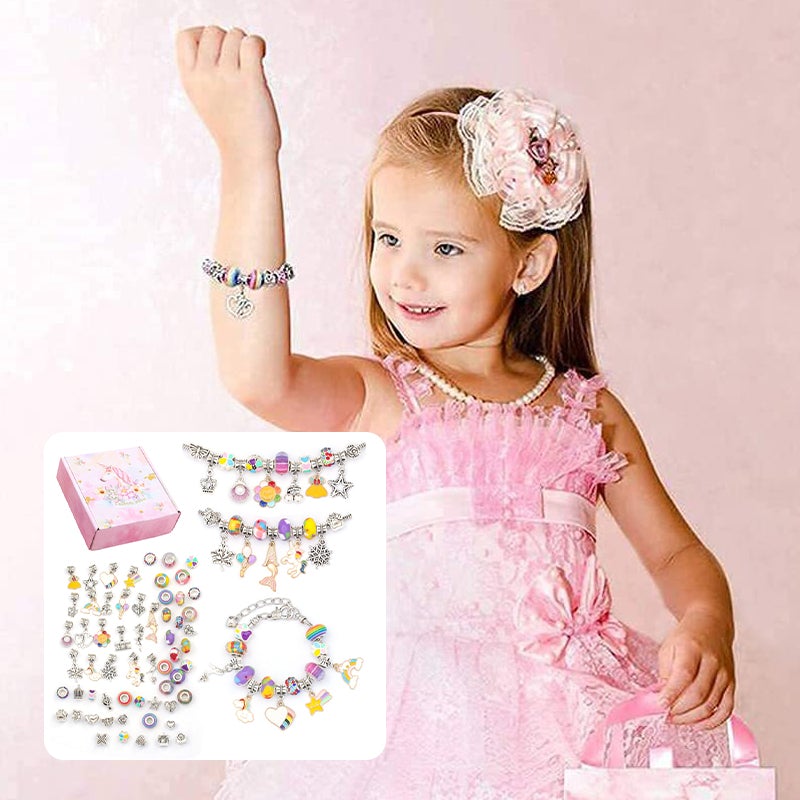 Set di Braccialetti Fai-da-Te per Bambini - Crea Tu Stesso Gioielli Allegri