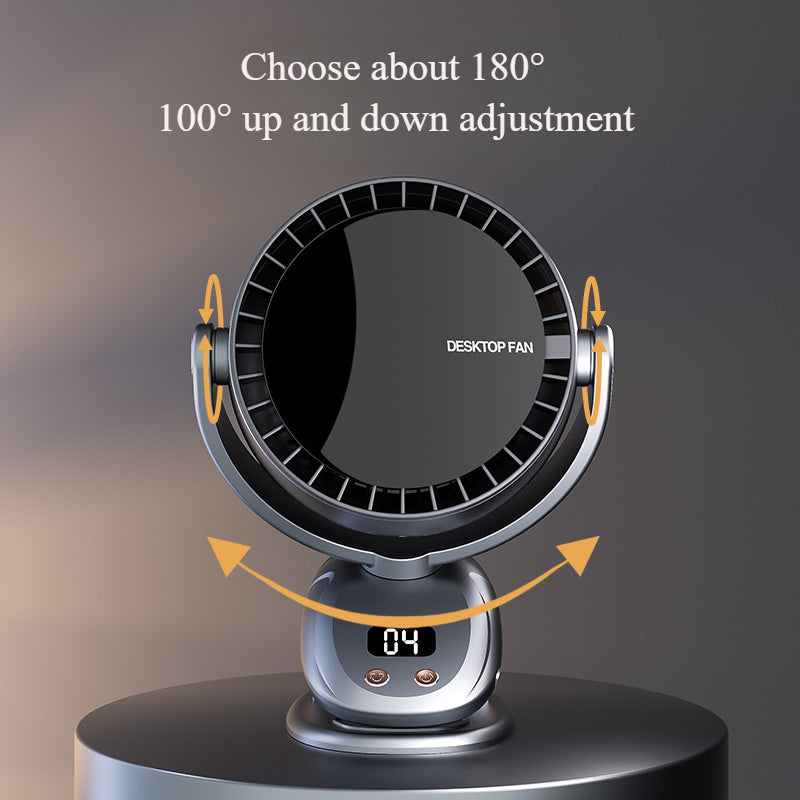 Ventilatore Portatile Senza Pale con Display Digitale – Raffreddamento Silenzioso e Ricaricabile per Interni ed Esterni