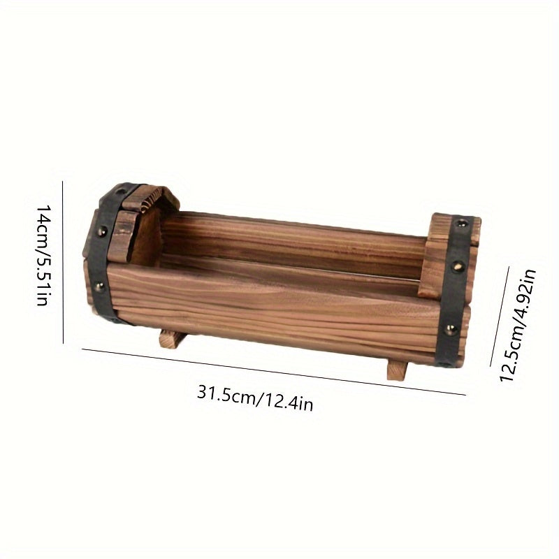 Set di Vasi in Legno Vintage – Un Accattivante Elemento per Interni ed Esterni