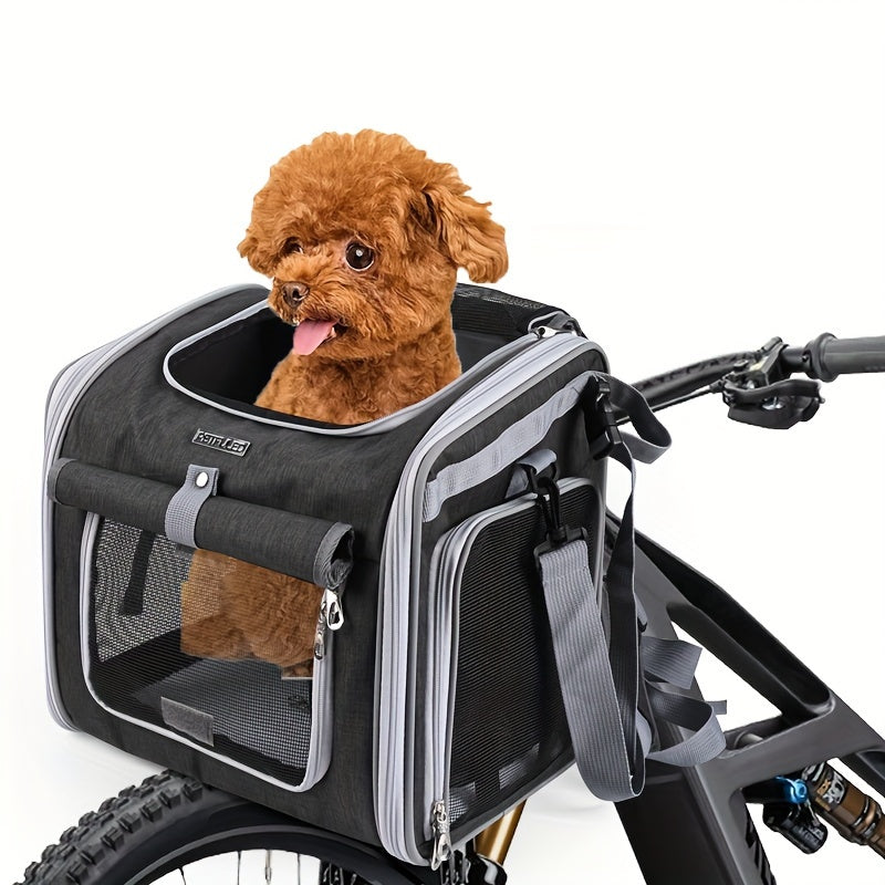 Cestino per Bicicletta Estensibile per Animali Domestici – Confortevole e Sicuro per Cani e Gatti di Piccola Taglia
