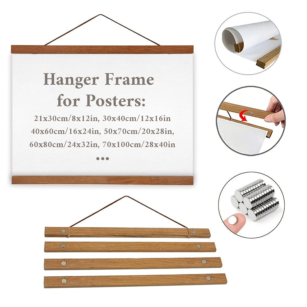 Appendino Magnetico in Legno per Poster – Decorazione da Parete Semplice e Stile