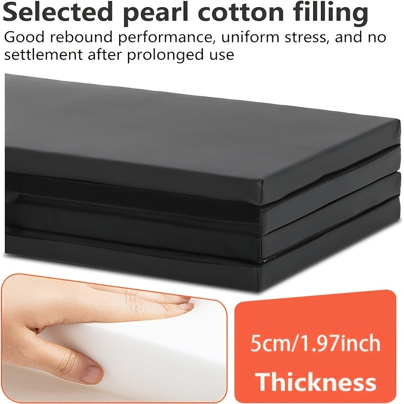 Tappetino da yoga pieghevole a tre pannelli con imbottitura spessa, superficie antiscivolo in PU e maniglia