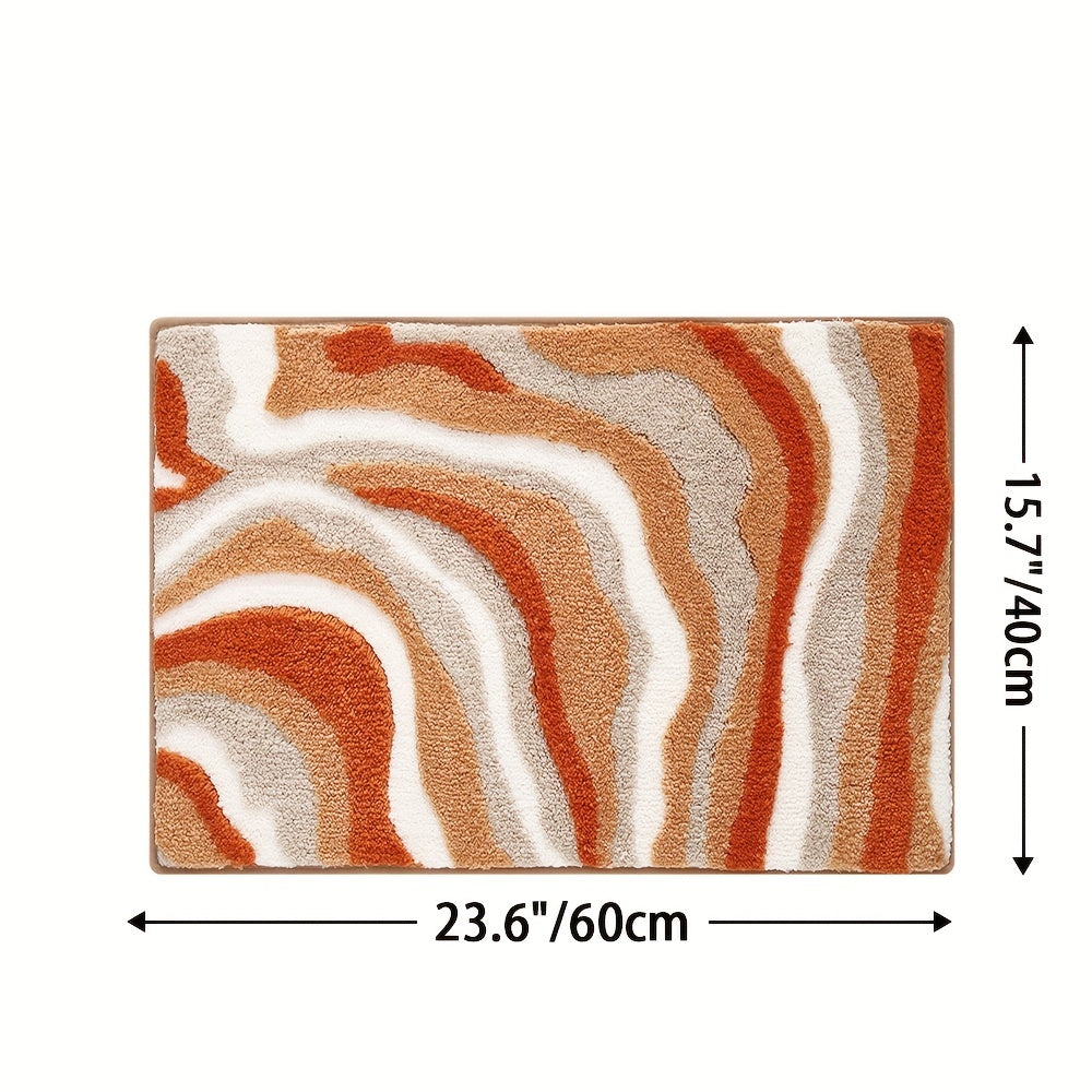 Tappeto da Bagno Geometrico – Assorbente e Morbido con Fondo Antiscivolo