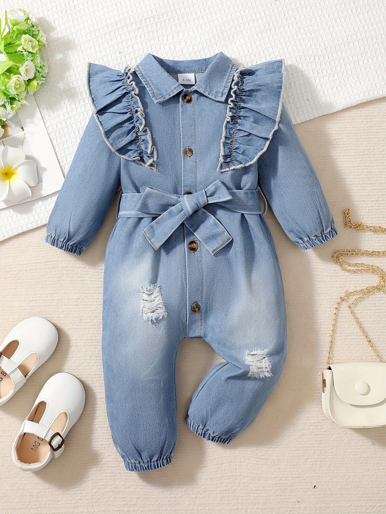 Body in Denim con Rouches per Bambini – Rouches Giocose e Dettagli Audaci