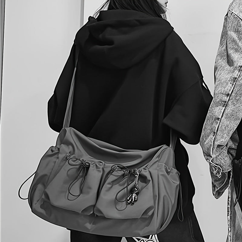 Borsa a Spalla UrbanEase – Borsa a Tracolla con Coulisse e Grande Capacità