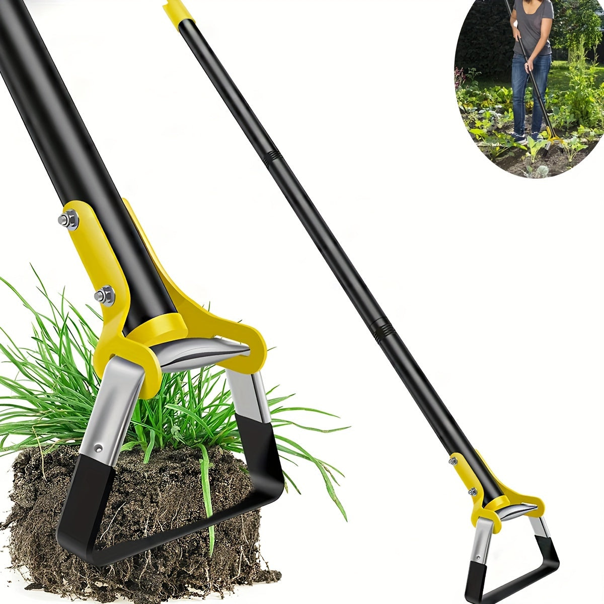 Attrezzo da Giardinaggio Ergonomico in Acciaio Inossidabile con Testa Triangolare – Per Erbacce e Lavorazione del Terreno