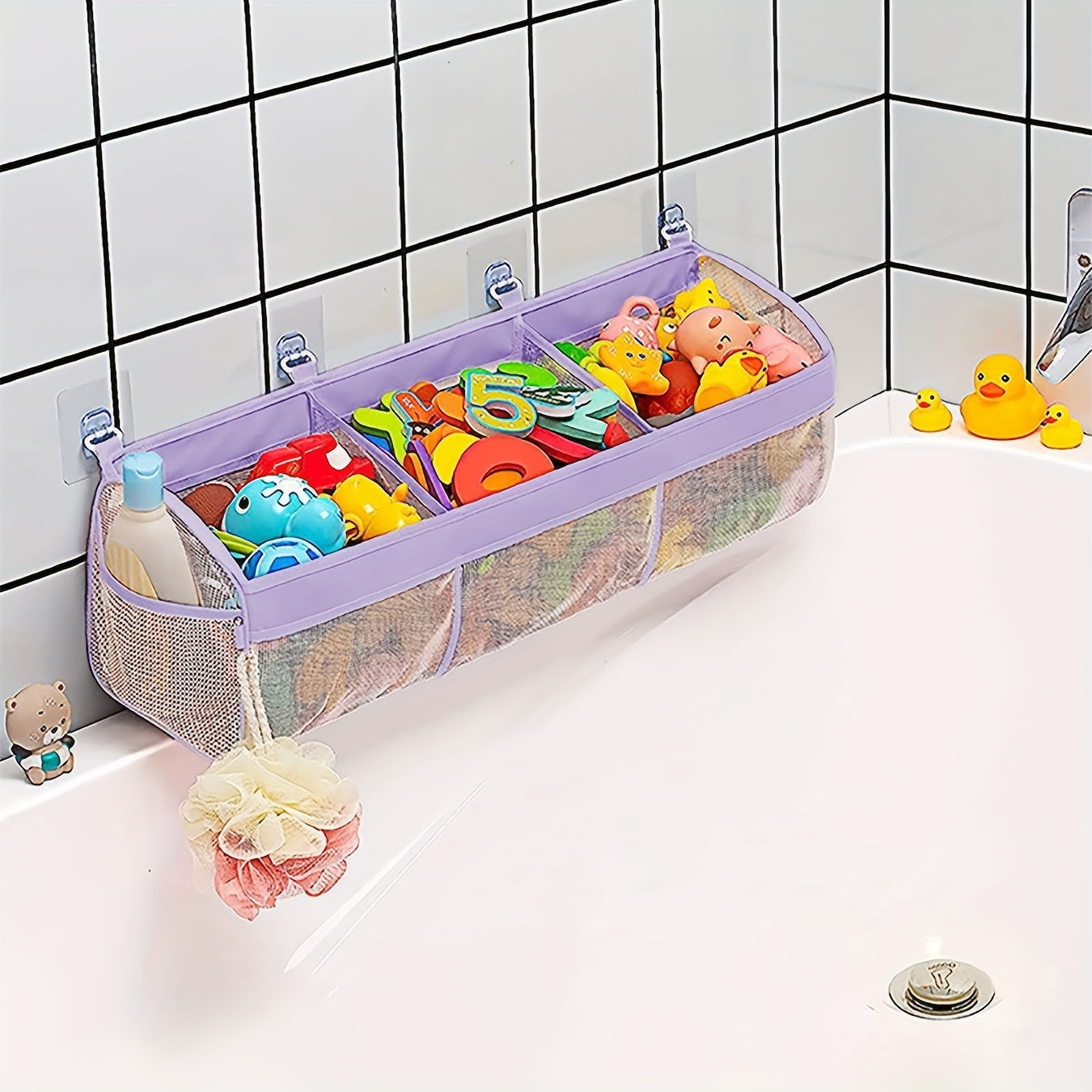 Organizzatore di giocattoli da bagno in rete - Perfetto per tenere tutto in ordine