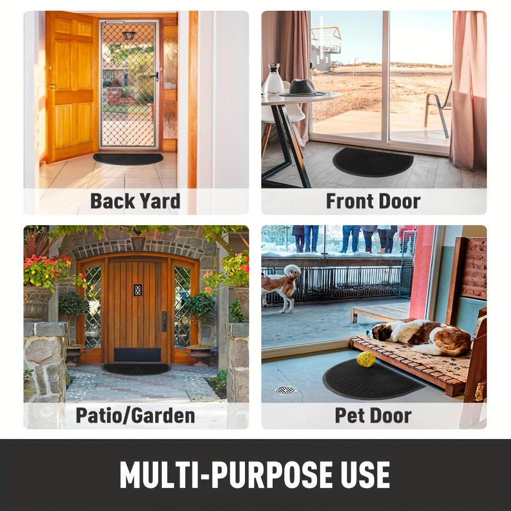 Tappeto d'Entrata in Gomma Resistente - Design Semicircolare per Esterni e Interni