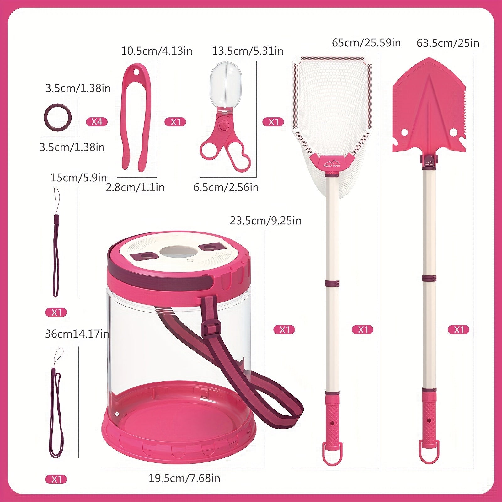 Set da Spiaggia per Bambini – Completo di Secchiello Pieghevole, Paletta e Rete per Esplorazione all'Aperto